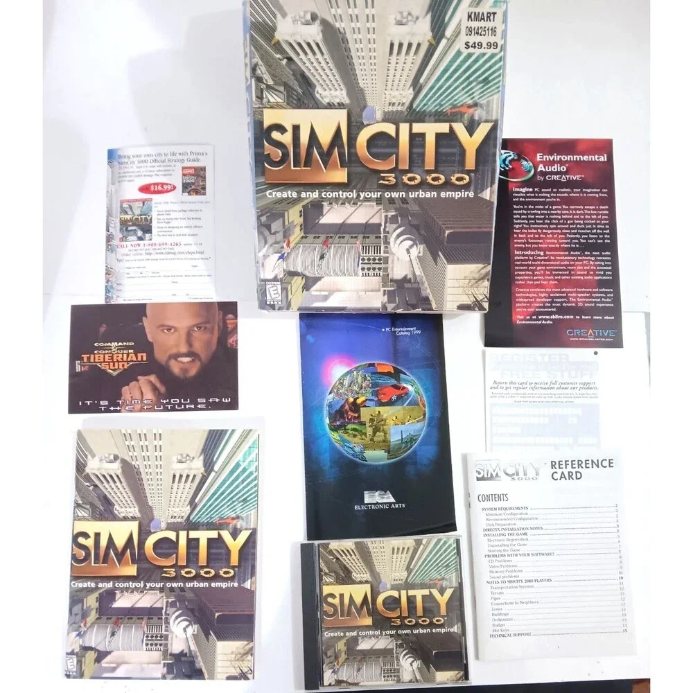 SimCity 3000 (PC, 1998) Complete Original Paperwork